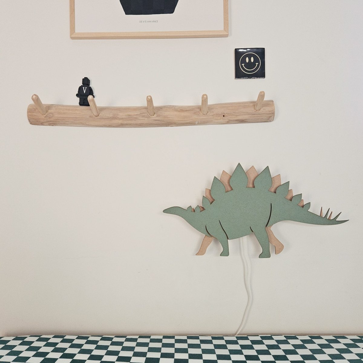 Dino Wandlamp Stegosaurus - babykamer in de kleur van Van Tjalle en Jasper
