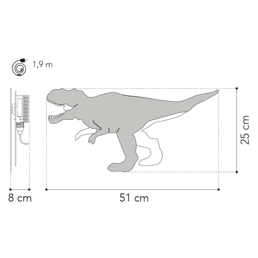 Dino Wandlamp T - rex - babykamer in de kleur van Van Tjalle en Jasper