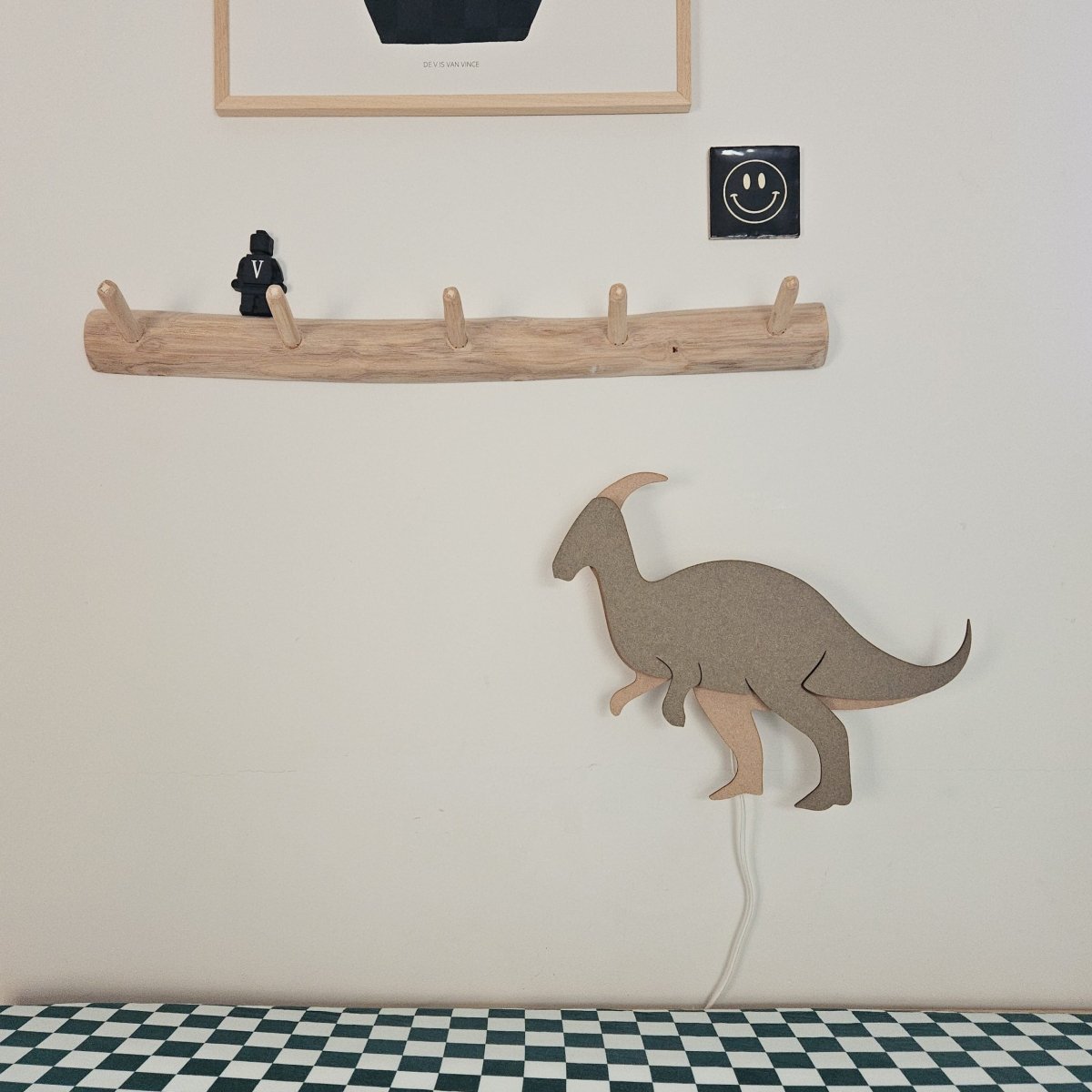 Dino Wandlamp Parasaurolophus - babykamer in de kleur van Van Tjalle en Jasper