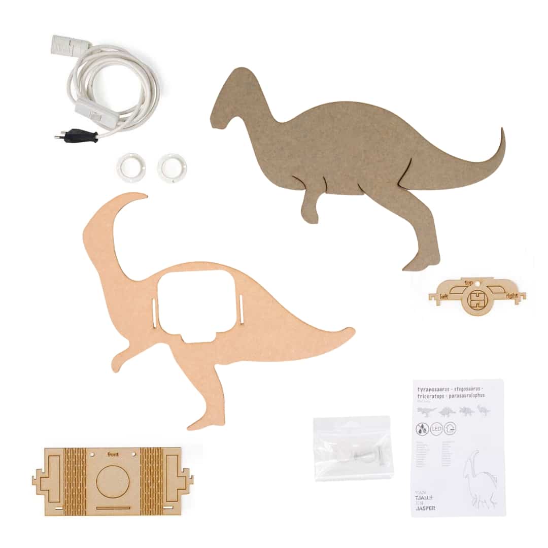 Dino Wandlamp Parasaurolophus - babykamer in de kleur van Van Tjalle en Jasper