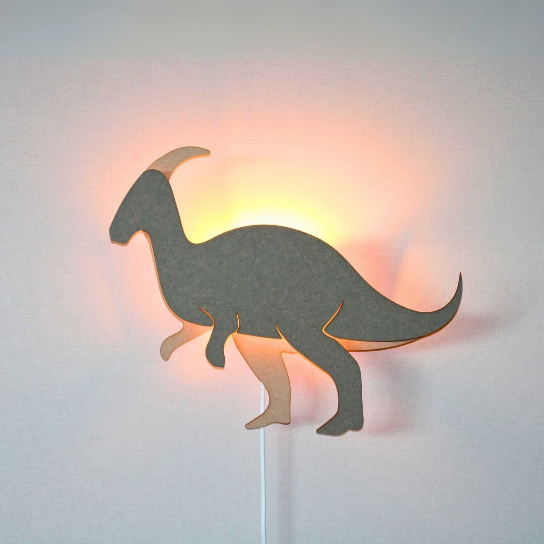 Dino Wandlamp Parasaurolophus - babykamer in de kleur van Van Tjalle en Jasper