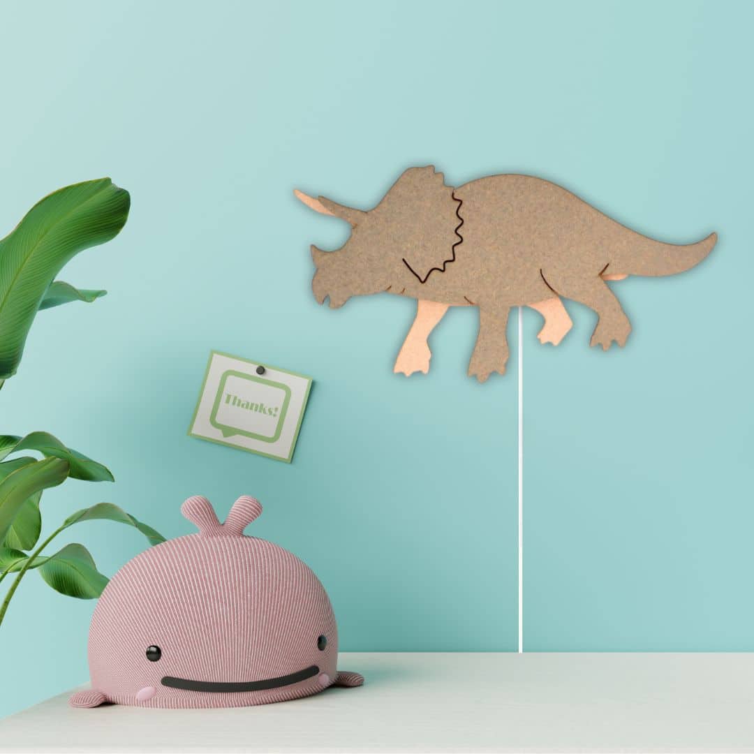 Dino wandlamp Triceratops - babykamer in de kleur van Van Tjalle en Jasper