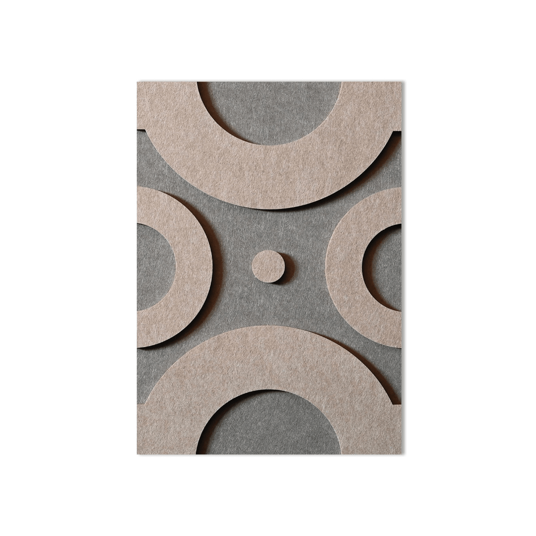 Dot vilt wanddecoratie - vilten wanddecoratie in de kleur Grey & taupe van Van Tjalle en Jasper