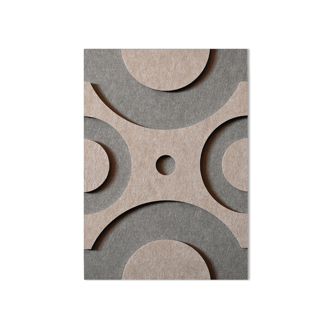 Dot vilt wanddecoratie - vilten wanddecoratie in de kleur Grey & taupe van Van Tjalle en Jasper