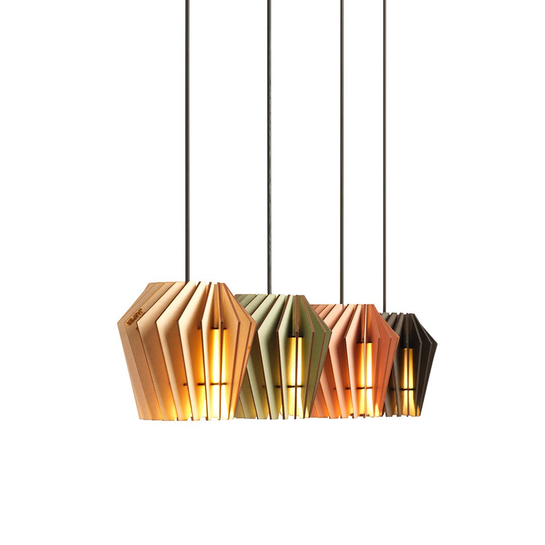 Mini - Spot Hanglamp bundel - Combi - sets in de kleur Naturel van Van Tjalle en Jasper