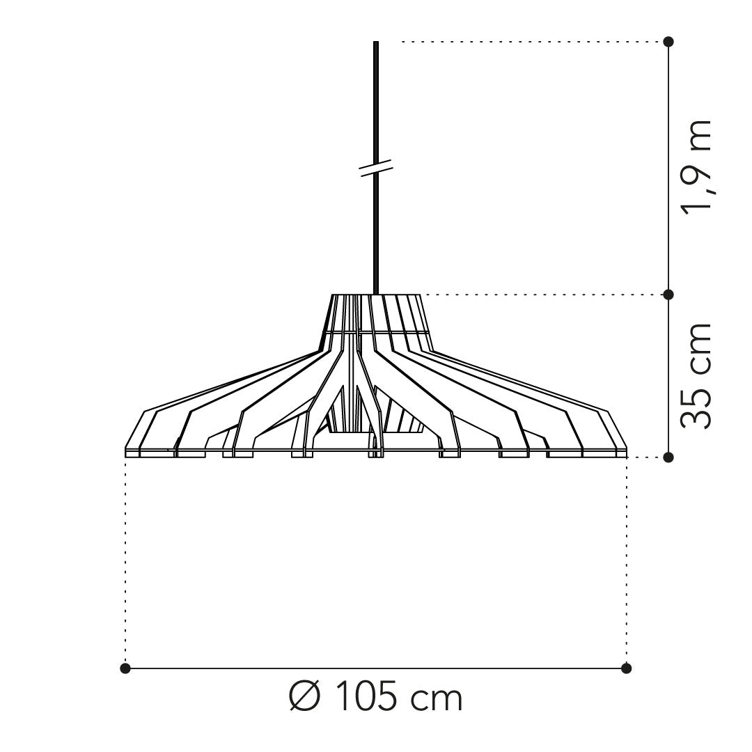 Nikolamp Tesla XL hanglamp - eetkamer in de kleur Naturel van Van Tjalle en Jasper