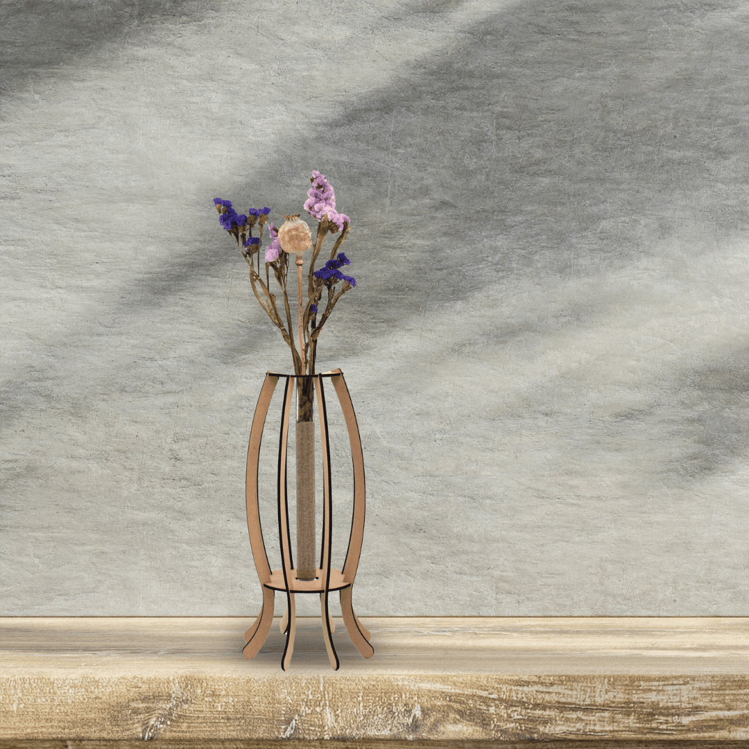 Wave bloemenvaas - Bloemenvaas in de kleur Naturel van Van Tjalle en Jasper