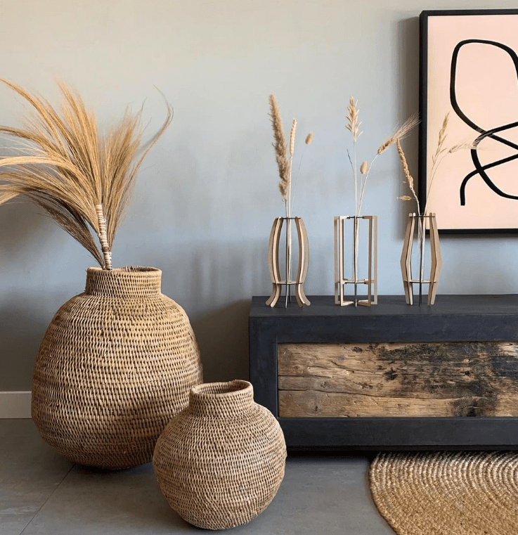 Wave bloemenvaas - Bloemenvaas in de kleur Naturel van Van Tjalle en Jasper